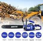 58cc Gas Chainsaw 2-Cycle Engine Gas Powered Chainsaws 20 Inch Petrol Handheld Cordless Gasoline Chain Saw for Cutting Wood Tree Trimming Farm Garden