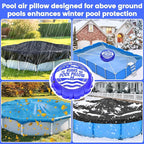 Riare 1pcs 4 X 4 Ft Pool Air Pillows for Above Ground Pools- Winter Pool Pillow Swimming Pools Closing Winterizing Kit with Ropes, Cold-Resistant 0.4mm Thicken PVC Ice Equalizer Pillow for Support