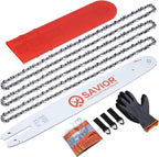 Savior 18 Inch Chainsaw Guide Bar and Chain Combo, .325" Pitch, .063" Gauge, 68 Drive Links for 025, 025C, MS250, MS251, MS251C-BE Chainsaws, Replacement 183PXLBA074 578780 (3*Chains+1*Bar)