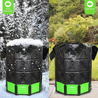 SQUEEZE master XXL Large Compost Bin Outdoor- 720L /190 Gallon-Easy Assembly-No Screws-Sturdy& Durable-Green Door