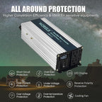 WZRELB 500W Pure Sine Wave Inverter 48V DC to 110V 120V AC Power Converter with LED Display, Off-Grid Portable Power Inverter with 2 AC Outlets for Home, RV, Truck, Camping