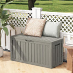 Outdoor Storage Box, Deck Box Waterproof 72 Gallon, Resin Outside Storage, Storage Bin for Package Delivery, Patio Furniture Cushion, Pool Accessories, Weatherproof and UV Resistant, Grey