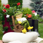 Miniature Frog Garden Statue with Cat Figurine, Frog Gifts, 3.14'' Outdoor Decorations for Yard and Garden