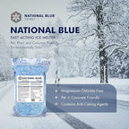 National Blue Snow Salt Ice Melt 20lb Bag - Fast Acting Ice Melter - Pet, Plant and Concrete Friendly, Environmentally Safe - Free of Magnesium Chloride - Melts to -15°F