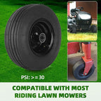 AR-PRO (2-Pack) 11x4.00-5 Tire and Wheel Assembly, 11x4-5 Lawnmower Tire (4-Ply) and Rim with Tube, 3.4” Centered Hub with 3/4” Bearings, Universal Lawn Mower/Yard Tractor Turf Tires