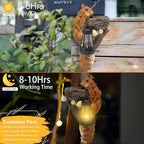 Squirrel Tree Hugger Garden Outdoor Statue Decor with Solar Powered Lantern for Outside Porch Patio Wall Tree Fence, Squirrel Figurine Birthday Gifts for Mom