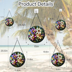 Stained Glass Window Hanging - Colorful Daisies Suncatcher for Door Garden Patio Retro Flower Sun Catchers Decor Christmas Mother's Day Birthday Gifts for Women Mom Nana Aunt Friend 6.3 in