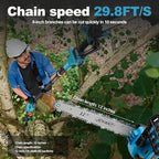 12 inch Cordless Pole Saw with 2 Max 20V*4Ah Batteries, Electric Pole Saw Battery Powered,15-Foot Reach for Tree Trimming