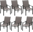Sophia & William Outdoor Chairs Set of 6, Patio Chairs with Breathable Textilene Fabric and Heavy-Duty Iron Frame, Perfect for Lawn Garden Backyard Deck 350 lbs Capacity