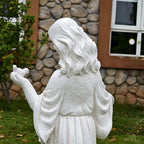 Garden Nymph Girl Maid Statue 40'' Super High Woman Garden Statue with Holding Birdbath Bird Bath Bowl Outdoor Patio Yard Lawn Decor