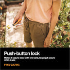Fiskars Folding Knife for Produce Harvesting, Foldable Gardening Hand Tool with Ergonomic Design