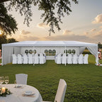 Devoko 10'x30' Heavy Duty Outdoor Canopy Tent, Waterproof Wedding Party and Events Tent with UV Protection & Sidewalls, Wind Resistant Portable Gazebo for Backyard, Patio, White