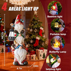 Mom Christmas Gnome Statue with Solar Lights Garden Sculptures Funny Triple Gnome Outdoor Patio Lawn Yard Balcony Home Decor Birthday Gifts for Woman Grandma 12 in Thanksgiving Gnome