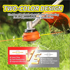 4 Pack String Trimmer Line Compatible with Ego String Trimmer 0.095" 56FT Weed Eater String Pre-Cut Dual Color Fast-Positioning Triangular Twisted Trimmer Line Universal Fit Weed Wacker String