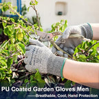 Dowellife Level 5 Cut Resistant Work Gloves for Men & Women, PU Coated Breathable Gardening Gloves, Thin Flexible Firm Grip