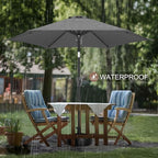 FLAME&SHADE 7.5ft Patio Umbrella - Outdoor Umbrella with Push Button Tilt and Crank for UV Protection, Table Market Umbrella for Garden, Deck, Backyard, Pool and Beach(Anthracite)