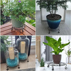 Yimobra Original Patented Plant Stand for Flower Pot Heavy Duty Potted Holder Indoor Outdoor, Metal Rustproof Iron Garden Container Round Supports Rack for Planter, Brown, 10.2 Inches