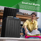 Vixzen 28 Gallon Outdoor Deck Box,Lockable Resin Waterproof Storage Box,UV Resistant,Weather Resistance,Outside Storage Bin for Gardening Tools,Pool Supplies,Black