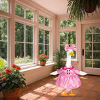 Porch Goose Outfit Flower Lawn Goose Dress Clothes for 23" Large Geese Statue Outdoor Patio Yard Lawn Art Decoration