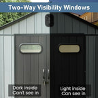 Domi 5x3 FT Outdoor Resin Storage Shed, All-Weather Double-Wall Storage Building for Backyard, Garden, Lawn Tools, Mower, Bike & Pool Equipment, Lockable Doors, Ventilated Roof, Grey