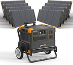 pecron E3600LFP Solar Generator 3072Wh with 8x300W Solar Panels Trolley Kit, 5x3600W AC Outlets Portable Power Station, LiFePO4 Battery Backup Expanded to 15.36KWh, Power Station for Home Use, Camping