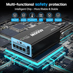 New 24V 4000 Watts Pure Sine Wave Inverter, 24V DC to 110V AC Power Inverter with 4 AC Outlets, USB Port, Type-C Port for Truck, Vehicle, Power Outage, Remote Control with LCD Screen