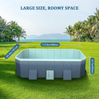 Foldable Pool, Non-Inflatable Swimming Pool for Kids, Adults and Pets, Hard Plastic Shell, Portable Above Ground for Outdoor, Garden, Kid Pool for Backyard (113'' x 66'' x 20'')