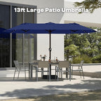 13FT Double Sided Patio Umbrella with LED Lighted