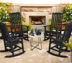 Outdoor Rocking Chairs Set of 2, Oversized All Weather High Back Porch Rocker, Patio Rockers for Outside