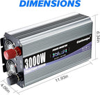 3000W Power Inverter 24V to 110V/120V DC to AC with LCD Display, Remote Controller and 4 x AC Outlets Car Adapter for Car Truck Boat RV Off Grid Solar System