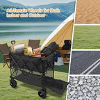 Elevon Collapsible Foldable Wagon, Grocery Beach Cart Large Capacity 450LBS, All Terrain Heavy Duty Cart with Wheels & Drink Holders, Collapsible Wagon Portable for Outdoor Beach Gardening Shopping