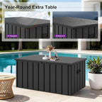 PURPLE LEAF Outdoor Deck Box 150 Gallon Waterproof Lockable Storage Box Container with Lid Deck Organization for Patio Cushions Side Table Pool Accessories Garden Tools, Gray