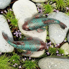 Garden Statues,Koi Fish Decor,Set of 2 Antique Koi Fish Garden Statue,Sculpture for Outdoors,Patio Decor,Backyard and Home Kitchen Decoration,Gifts for Mom Women Grandma