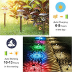 BEAU JARDIN Solar Pathway Lights 8 Pack Bright White Color Changing Fixed Color Solar Powered Light Outdoor Waterproof Glass High Lumen for Garden Landscape Path Yard Walkway Patio Driveway Outside