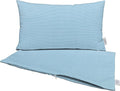 RSH DECOR: Sunbrella Pillow Covers Set of 2 | Covers Only - 26" x 16" | Outdoor Lumbar Pillow Covers Crafted with Sunbrella Performance Fabric | Canvas Air Blue