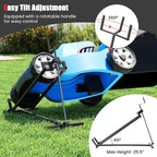 IRONMAX Riding Lawn Mower Lift, Folding Lawn Tractor Lift with Manual Handle, Adjustable Height & Angle, Telescopic Maintenance Jack, Heavy Duty Steel Lawnmower Jack, 880 LBS Weight Capacity (Black)