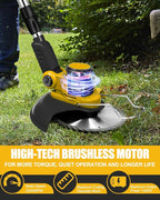 Cordless Weed Wacker for Dewalt 20V Battery(Battery Not Included), with 5 Types Blades, Brushless Motor, Lightweight Grass Trimmer/Brush Cutter for Lawn Yard Garden