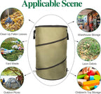 Collapsible Lawn and Leaf Bag Pop-Up Trash Can/Recycle Bin Leaf Waste Bag Outdoor Leaf Bin, 30 Gallon Collapsible Garden Bag for Lawn Yard Garden Camping with Handle(2 Pack)