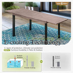 Sophia & William Expandable Patio Dining Table, Extra Large 99.2" L x 35.5" W Outdoor Dining Table for 6-10 Person Metal Rectangular Patio Table with E-Coating for Garden Porch Deck, Brown