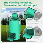 Reusable Garden Yard Waste Bag – 43 Gallon Breathable Thickened Reusable Lawn Bag, with 4 Handles for Easy Moving & Foldable Design, for Leaf & Miscellaneous Debris Collection(Green)