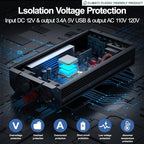 3000W Power Inverter,Peak Power 6000W 12V DC to AC 110V120V,Remote Control with 2AC Outlets and 2.4USB Port,LCD Display for Power Converter,Outdoor Activities,Emergency,Vehicles Truck RV Solar System