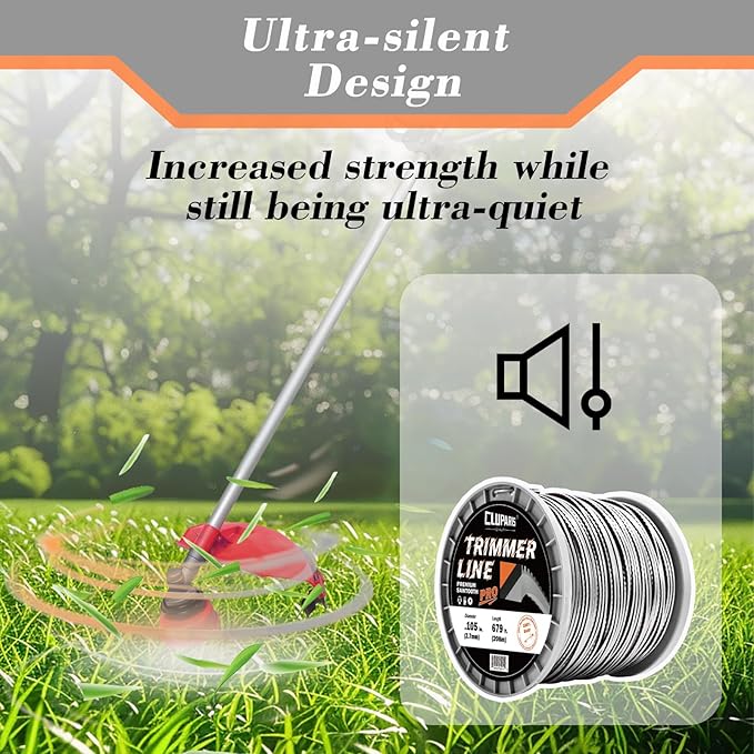 Cluparis 3-Pound Heavy Duty Sawtooth Trimmer Line .095-inch, 0.095" Sawtooth Weed Eater String Fits Medium & Heavy Grass & Weeds, 095 Trimmer String for Universal Weedeater Line of Premium Nylon