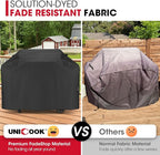 Unicook Grill Cover 75 Inch for Outdoor Grill, Large BBQ Cover with Side Handles and Air Vents, Heavy Duty Waterproof Fade Resistant, Compatible with Weber Charbroil Nexgrill Kenmore BBQs, Black