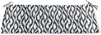 BrylaneHome Bench Cushion - 48" L x 18" W x 3" H - Patio & Outdoor - Water, Stain & Fade Resistant - Black Ikat