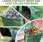 Garden Bags for Debris, 2-Pack 53 Gallon Lawn and Leaf Bags, Large Dustpan-Type Lawn Bag for Collecting Leaves, Reusable Yard Waste Bags, Leaf Bag for Party, Laundry, Camping & Yard Waste Loading