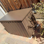 PURPLE LEAF Outdoor Deck Box 120 Gallon Waterproof Lockable Storage Box Container with Lid Deck Organization for Patio Cushions Side Table Pool Accessories Garden Tools, Brown