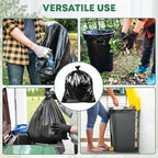 65 Gallon Contractor Heavy Duty Garbage Bags | 50 Bags w/Ties | X-Large 3 MIL Thickness | For Large Commercial Jobs | Construction Clean Up | Trash bags for Yard Clean up - TrashMaster (50)