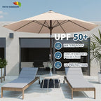 PatioKingdom Auto-Tilt 9FT Patio Umbrella Outdoor with 8 Sturdy Fiberglass Ribs,Market Table Umbrella for Pool,Backyard,Deck and Garden