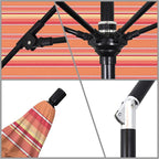 California Umbrella 9' Round Aluminum Pole Fiberglass Rib Market Umbrella, Crank Lift, Collar Tilt, Black Pole, Sunbrella Spectrum Mist