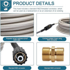 3700 PSI,50ft Pressure Washer Hose Bundle with 7106686 Outlet Connector, Replacement for Simpson Cleaning 40226, Compatible with Most Pressure Washers